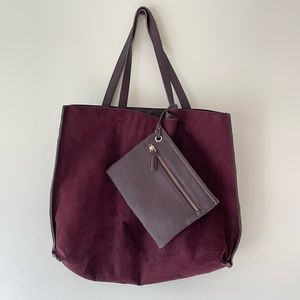 Street level burgundy tote